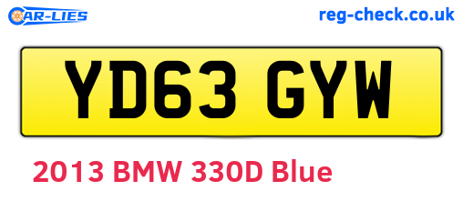 YD63GYW are the vehicle registration plates.