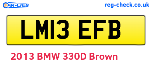 LM13EFB are the vehicle registration plates.