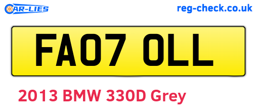 FA07OLL are the vehicle registration plates.