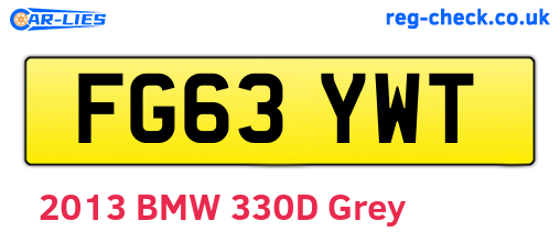 FG63YWT are the vehicle registration plates.