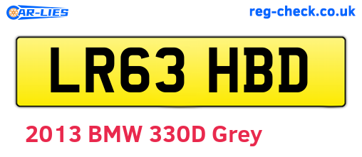 LR63HBD are the vehicle registration plates.