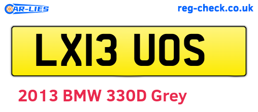 LX13UOS are the vehicle registration plates.