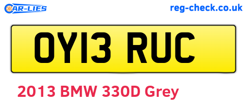 OY13RUC are the vehicle registration plates.