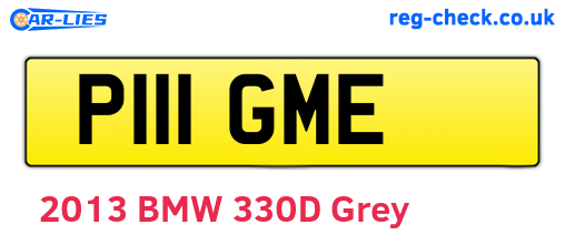 P111GME are the vehicle registration plates.