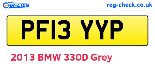 PF13YYP are the vehicle registration plates.