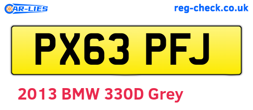 PX63PFJ are the vehicle registration plates.