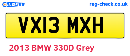VX13MXH are the vehicle registration plates.
