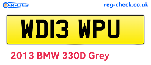 WD13WPU are the vehicle registration plates.
