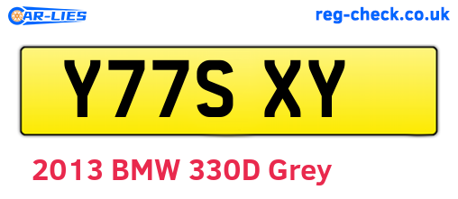 Y77SXY are the vehicle registration plates.