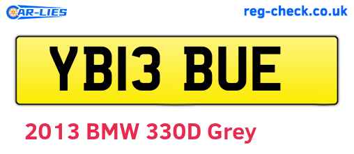YB13BUE are the vehicle registration plates.