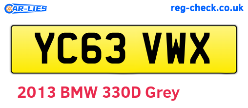 YC63VWX are the vehicle registration plates.