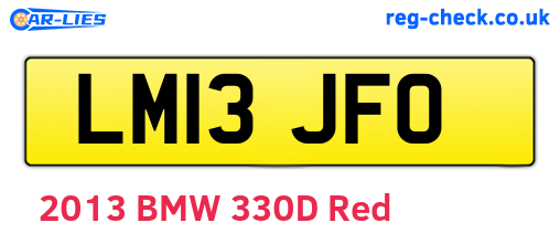 LM13JFO are the vehicle registration plates.