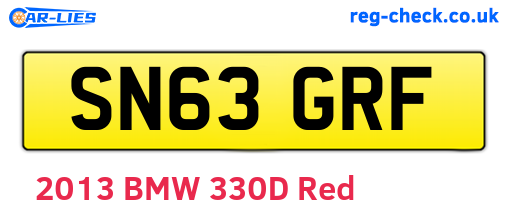 SN63GRF are the vehicle registration plates.