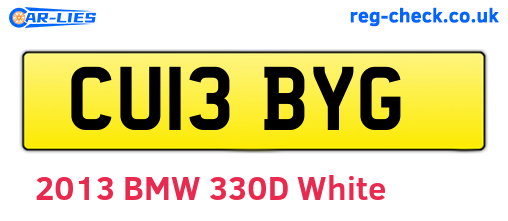CU13BYG are the vehicle registration plates.
