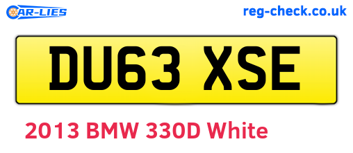 DU63XSE are the vehicle registration plates.