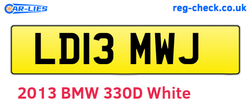 LD13MWJ are the vehicle registration plates.