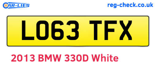 LO63TFX are the vehicle registration plates.