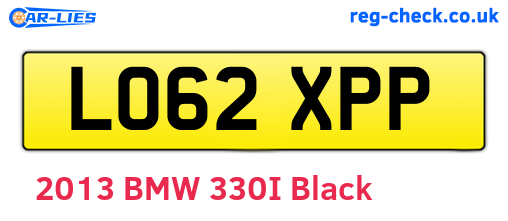LO62XPP are the vehicle registration plates.