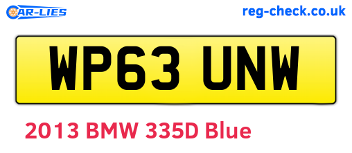 WP63UNW are the vehicle registration plates.