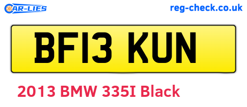 BF13KUN are the vehicle registration plates.