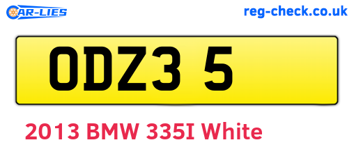ODZ35 are the vehicle registration plates.