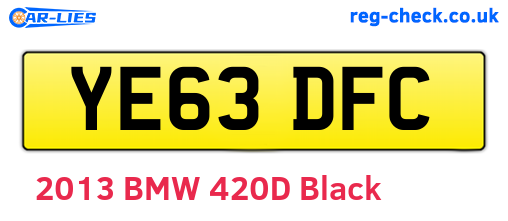 YE63DFC are the vehicle registration plates.
