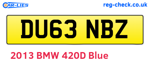 DU63NBZ are the vehicle registration plates.