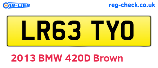 LR63TYO are the vehicle registration plates.