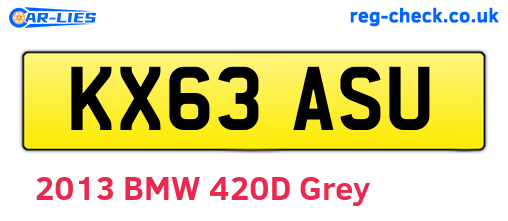 KX63ASU are the vehicle registration plates.