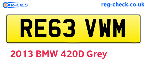 RE63VWM are the vehicle registration plates.