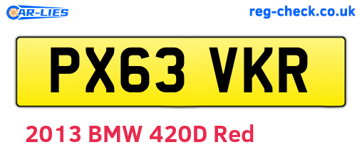 PX63VKR are the vehicle registration plates.