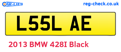 L55LAE are the vehicle registration plates.