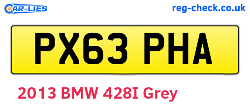 PX63PHA are the vehicle registration plates.