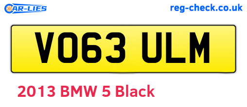 VO63ULM are the vehicle registration plates.