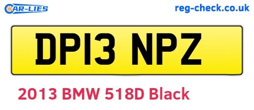 DP13NPZ are the vehicle registration plates.
