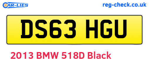 DS63HGU are the vehicle registration plates.