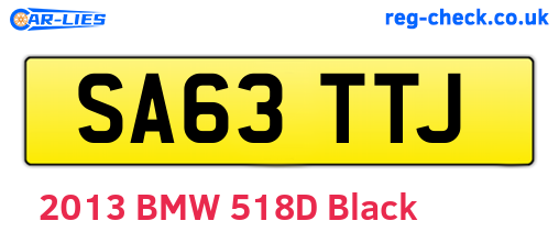 SA63TTJ are the vehicle registration plates.
