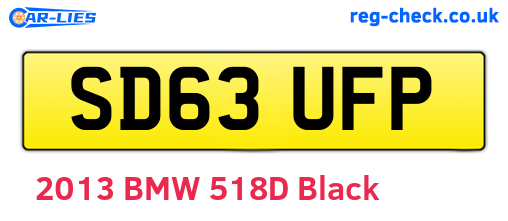 SD63UFP are the vehicle registration plates.
