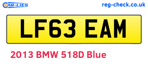 LF63EAM are the vehicle registration plates.