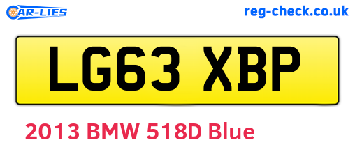 LG63XBP are the vehicle registration plates.