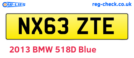 NX63ZTE are the vehicle registration plates.