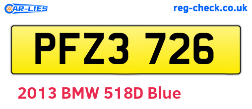 PFZ3726 are the vehicle registration plates.