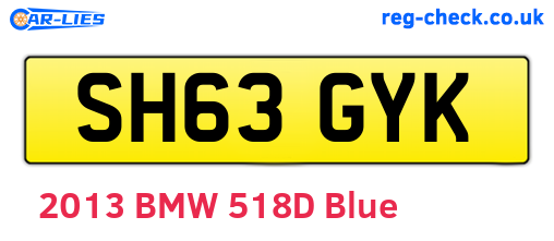 SH63GYK are the vehicle registration plates.