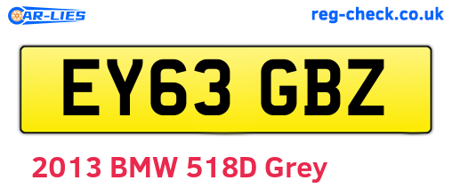EY63GBZ are the vehicle registration plates.