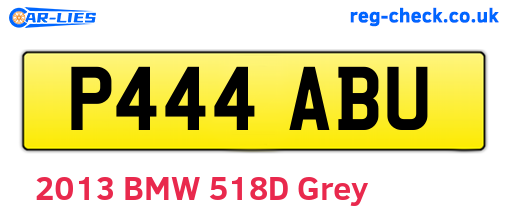P444ABU are the vehicle registration plates.