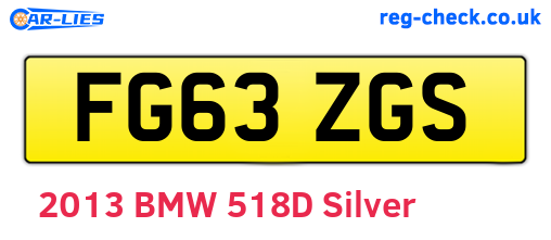 FG63ZGS are the vehicle registration plates.