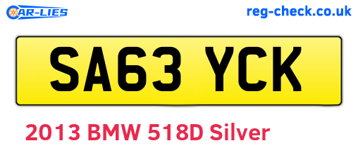 SA63YCK are the vehicle registration plates.