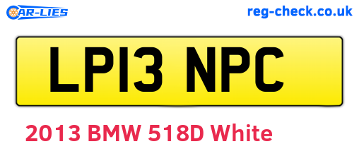LP13NPC are the vehicle registration plates.