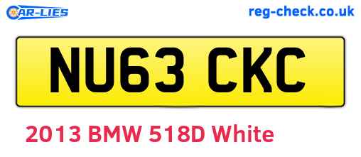 NU63CKC are the vehicle registration plates.
