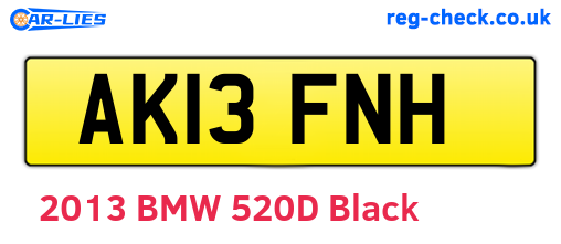 AK13FNH are the vehicle registration plates.